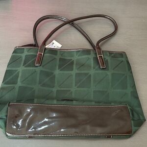 Nine & Co. Green and Brown Tote Bag